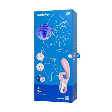 Unrealistic vibrator Satiffyer Hug Me, silicone, pink color-2