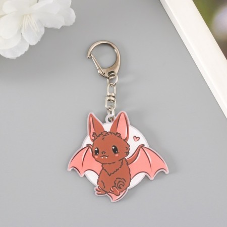Acryl keychain "Bat mouse against the background of the moon" 5.5x5 cm