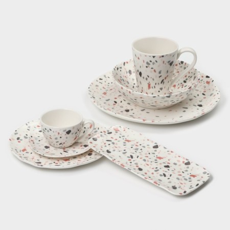 Set of Porcelain Magistro TERAZZO, 4 objects: 2 cups 150 ml, 2 saucers d = 12.5 cm-11