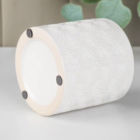 Ceramic bank for bulk products "Lace. Flower ", 450 ml, white color-2