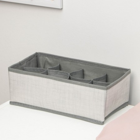 Organizer for storing linen "Thread", 8 cells, 29 × 14 × 10 cm, color gray color-1