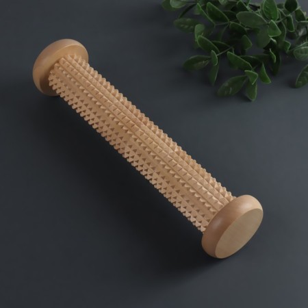 Feet massage "roller", wooden, with spikes, d = 5.5 × 24 cm-1