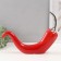 Souvenir ceramics "pepper" red with silver 5.5x26.5x20 cm