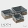 A set of handmade interior baskets LADOM, square, 3 pcs, size: 15 × 15 × 9 cm, 19 × 19 × 10 cm, 23 × 23 × 11 cm