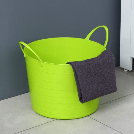 The underwear basket is soft, 17 l, 33 × 33 × 24.5 cm, the color is bright green-4