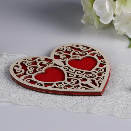 Standing for the Ring "Heart", red, 16.5x16.5 cm-1
