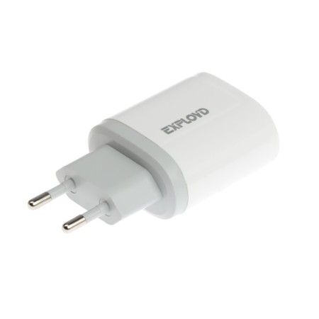 EXPLOYD EX-Z-1433, 2 USB, 2.4 A, MicroUSB cable, white-1