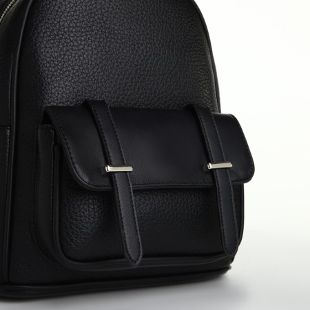 City backpack on a zipper, black color-2