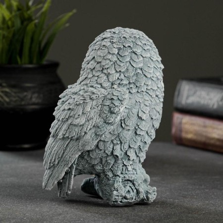 Figure "Owl on the hemp" gray-blue 10x9x14.5cm-6