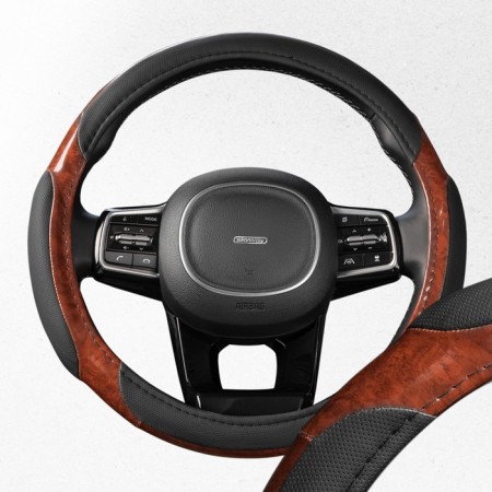 SkyWay Wood-1, size m, eco-leather, black and brown