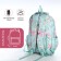 School backpack from textiles 2 of the lightning department, 4 pockets, green color