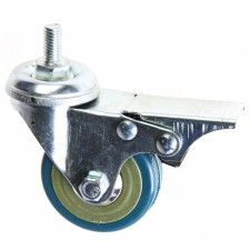 Furniture wheel, d = 50 mm, with a foot, with a latch, gray