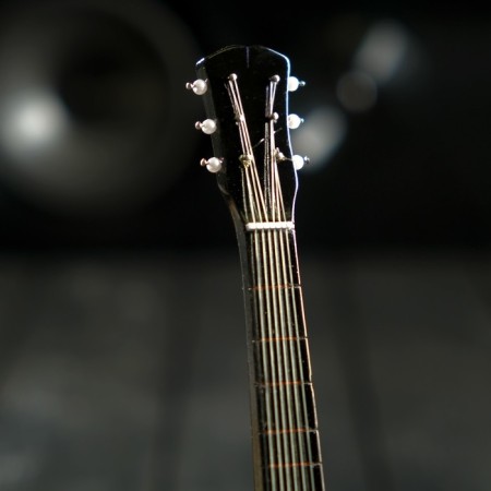 Souvenir guitar "acoustic" brown, on a stand 24x8x2 cm-2