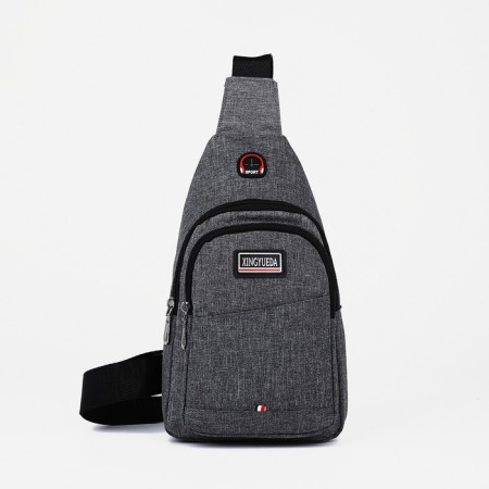 Male sling bag from textiles, gray color-2