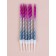 Candles for the Cake "High Spiral", 6 pcs, pink gradient, silver, blue