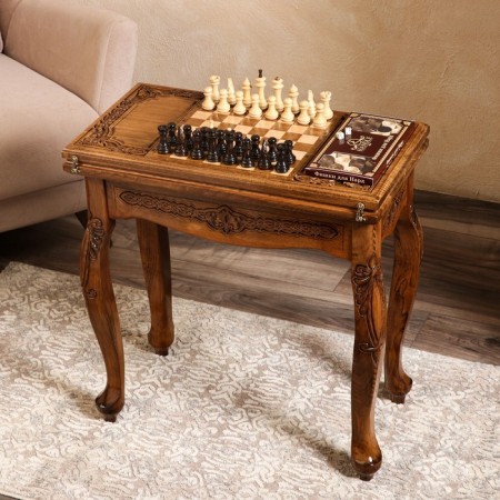 Lomber folding “chess and backgammon” table, walnut array, 70x60x30 cm, Armenia