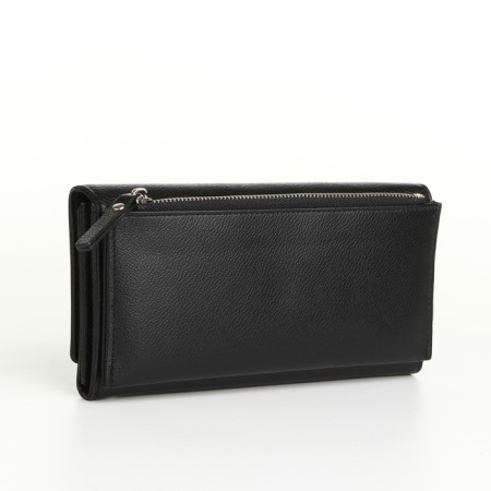 Women's wallet on magnets, black color-1