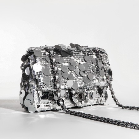Bag-clate on fasteners, silver color-4