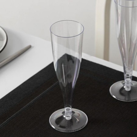 Plastic disposable glass for champagne “flute”, 100 ml, 6 pcs/unit, color mix-10