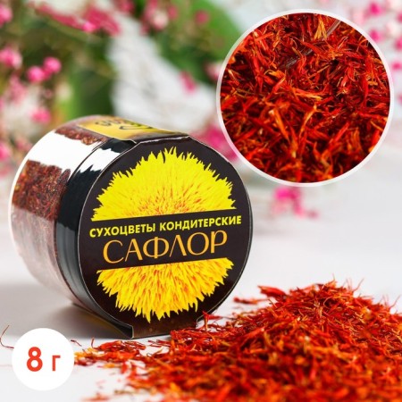 Dry flowers "saflor" for cupcakes, cakes and drinks, 8 g.-1