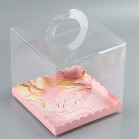 Confectionery box, chest, packaging, pink gamma, 20 x 20 x 20 cm-2