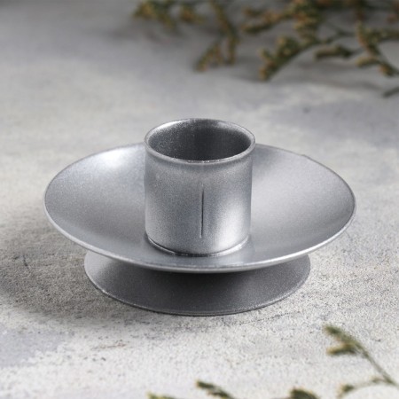 Lotus 2h candlestick for one candle, 7.5x2.5 cm, silver-1