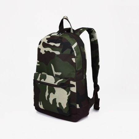 Male backpack on lightning, external pocket, “ZFTS”, Camouflage color/Haki