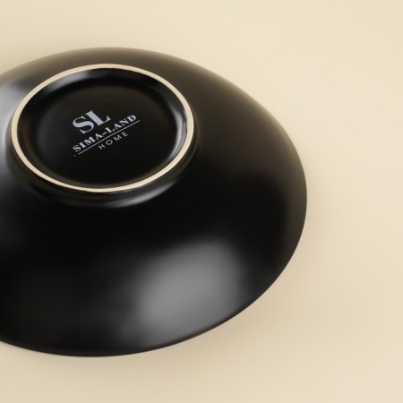 Набор мисок фарфоровых SL Home «Дарк», 380 мл, d=16,5 см, цвет чёрный-3