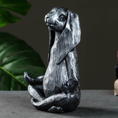 Figure "Hare Yoga" 26x19x11sm, silver-6