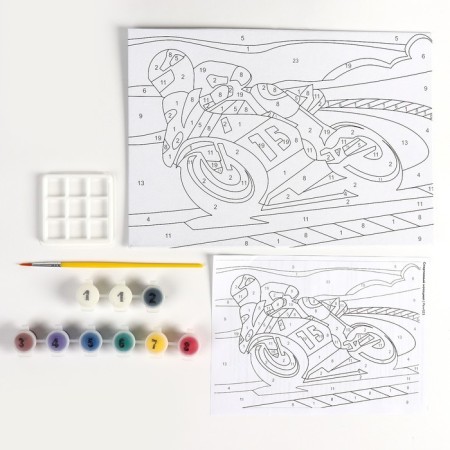 Picture on numbers for babies "Sports motorcycle"-1