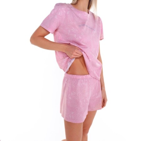 Female set (T-shirt/shorts), powder pink color, size 42-6