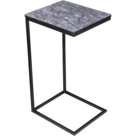 Coffee table Hercules metal, gray marble/black 30x34x62 cm