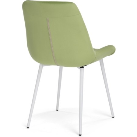 Chair on the Grass -Karkas Goyar Metal/Velur, White/Green 51x61x82 cm-3