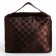 Cosmetic bag with a zipper, with a mirror, brown color