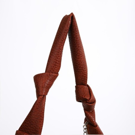 Shopper bag, outer pocket, brown color-4