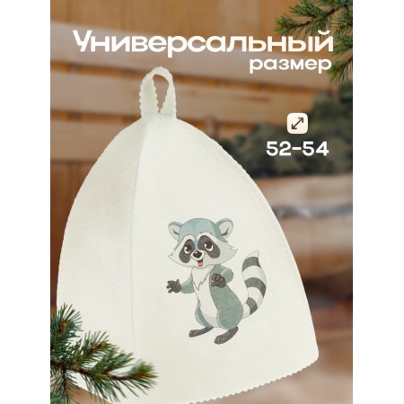 Bath cap with children's thermal traffic "Raccoon"-2