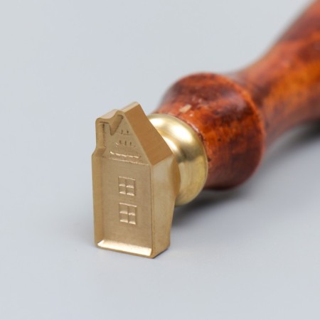 Printing figure for wax with a wooden handle "House" 2.3x1.1 cm-3