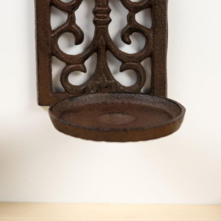Cast iron candle for 1 candle wall "openwork" 24x10x12.5 cm-3