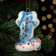 Christmas tree toy "Snake Smile Blue", 7 cm, porcelain