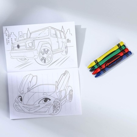 Set: notebook - coloring, crayons 4 pcs. "Champion"-1