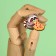 Wooden icon "Raccoon with pizza", 3.7 x 3 cm