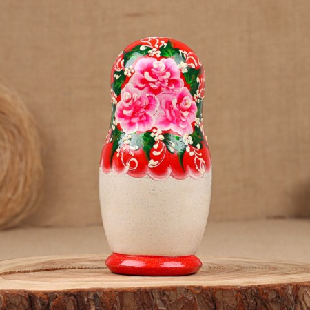 Matryoshka "Anna", red-white dress matte, 5-doll, 19 cm-3