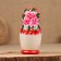 Matryoshka "Anna", red-white dress matte, 5-doll, 19 cm