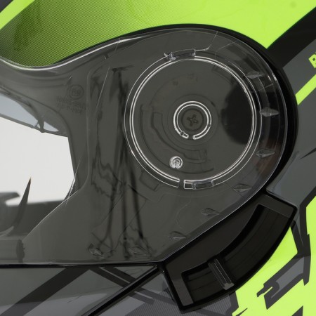 Modular helmet with two visors, size M (57-58), model-BLD-160E, black and yellow-14