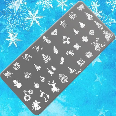 New Year! Stamping disk Metal "festive assorted", 12 × 6 cm-2