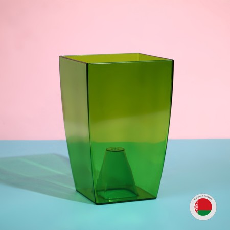 Pot for orchids, 2 l, 12.5 × 19.5 cm, plastic, transparent green-3