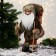 Santa Claus "on skiing and with twigs" 40 cm, gray