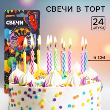 Set of candles for a cake, 24 pcs, spider-man