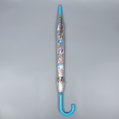 Umbrella - semi -automatic cane "unicorns", 8 spokes, r = 43 cm, color mix-9