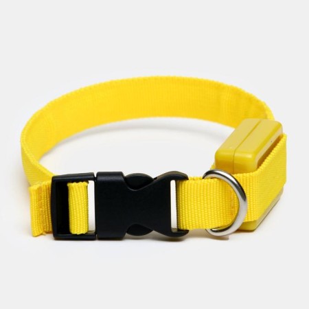 The collar luminous narrow for small dogs, 26 x 1.5 cm, yellow-1
